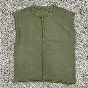 Olive Green Knit Sleeveless Top